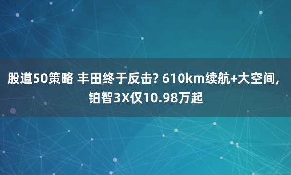 股道50策略 丰田终于反击? 610km续航+大空间, 铂智3X仅10.98万起
